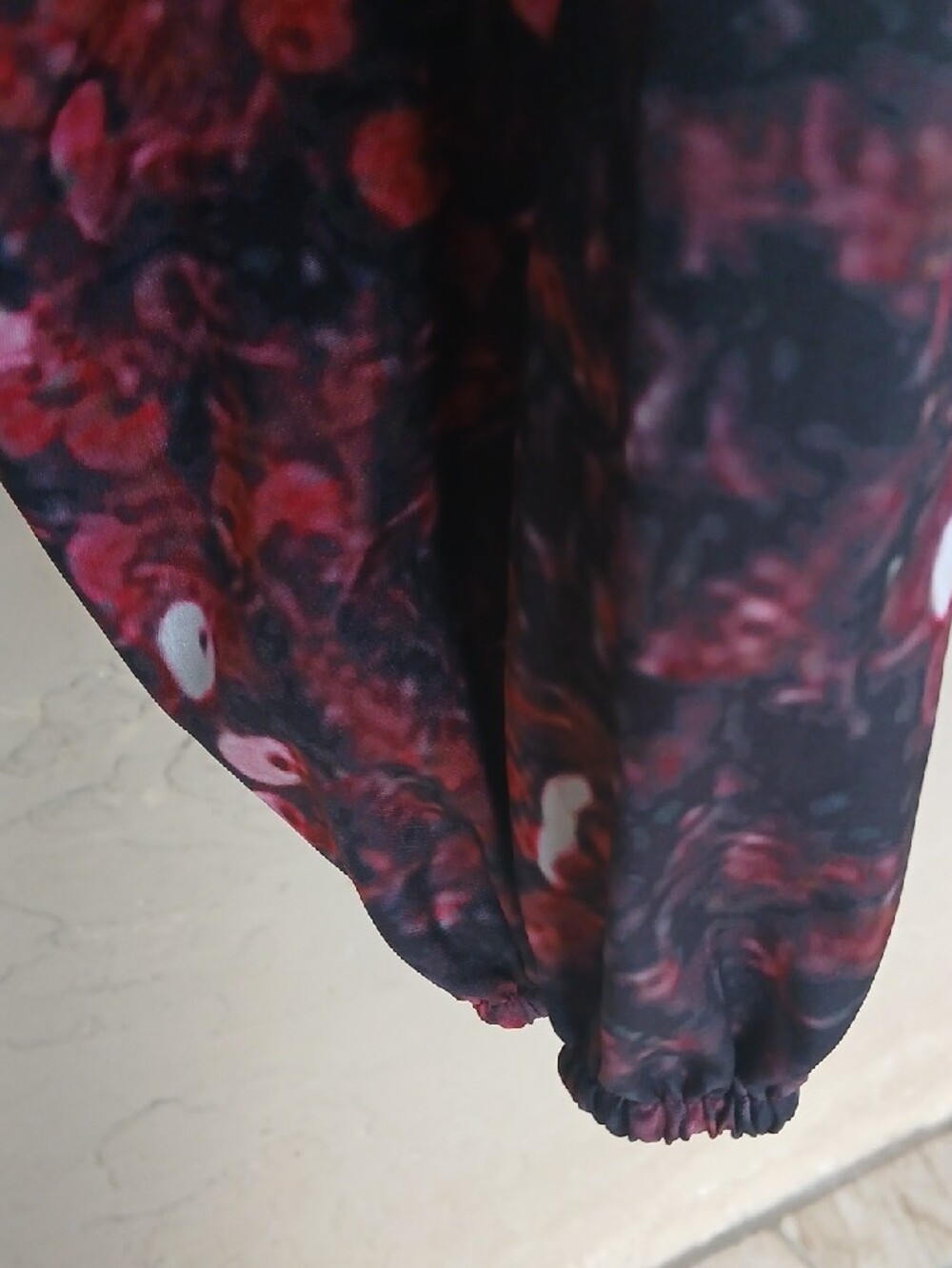 SHEIN Curve Burgundy Floral V-Neck Cardigan - Picture 4 of 8